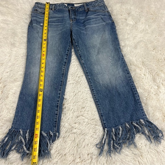 Anthropologie Pilcro and the Letterpress fringe hem cropped denim jeans size 31 - Picture 4 of 14